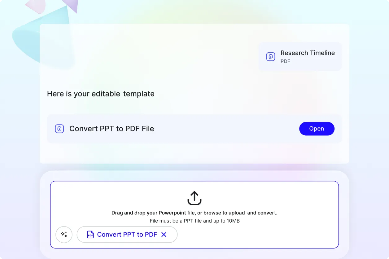 Free AI Convert PPT to PDF Editor, Online PDF Converter